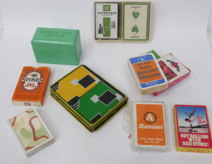 Lot 119 - Group lot Vintage Playing Cards inc Art Deco Twin set, Green Bakelite