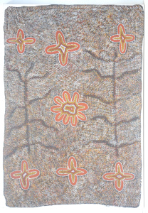 Lot 135 - Patsy Long Kemarre (1952 - ) Large Aboriginal Oil Painting on Canvas -
