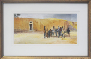 Lot 139 - Donald Cameron (1927 - 2018) Gilt Framed Watercolour - Eastern Street
