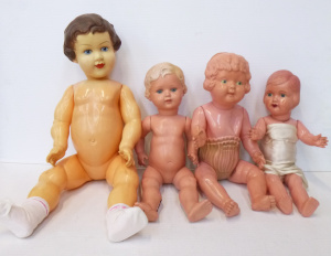 Lot 152 - 4 x 1940s - 50s Celluloid Dolls inc, Japanese made (1 af) & a Ger