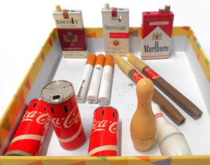 Lot 175 - Group Novelty Cigarette Lighters and Permanent Matches, incl Coca-Cola