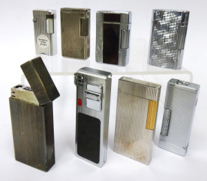 Lot 179 - 8 x vintage mainly 1960-70s Silver Toned Cigarette Lighters - Colibri,