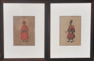 Lot 194 - 2 x Vintage 19th C Eastern Watercolours & Gouaches - Portrait of a