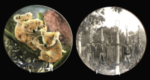 Lot 206 - 2 x Vintage Royal Doulton cabinet plates inc Aborigines in Corroboree