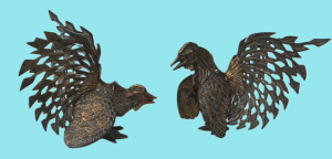 Lot 241 - 2 x Vintage Brass Fighting Rooster Figures - Approx 13cm H