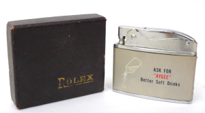 Lot 256 - Vintage boxed As New Rolex Cigarette Lighter advertising 'Aygee' Soft