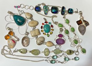 Lot 266 - Lge group mainly modern silver Jewellery - necklaces, pendants, bracel