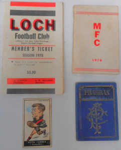Lot 274 - Group Vintage Football Membership Cards - Prahran 1957, Mordialloc 197