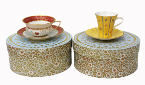 Lot 312 - 2 x Boxed Wedgwood Bone China Cups & Saucers inc Queen of Hearts &