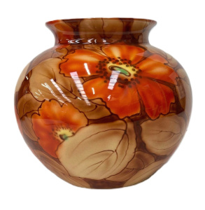 Lot 335 - Vintage c1930s T Lawrence Falcon Ware vase in Peona pattern - classica