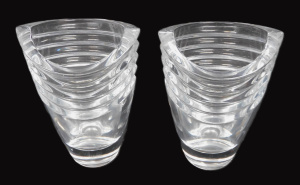 Lot 348 - Pair Lenox Ovations Cut Crystal vases - Art Deco style design, 10 5cm