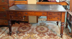 Lot 6 - W H Rocke & Co Victorian Cedar & Pine Desk - leatherette inset t
