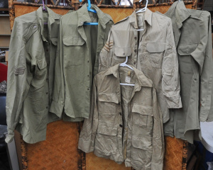 Lot 18 - Lot of Vintage Military Shirts & Light Jacket incl 1964 Military Sh