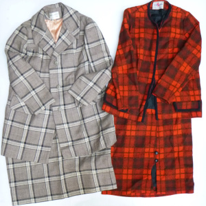 Lot 19 - 2 x Ladies Check Wool Blazer & Skirt Sets - Munrospun (made in Scot