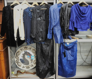 Lot 20 - Group Lot Vintage 1980s Ladies Clothing - incl Black & Blue Leather