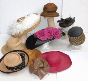Lot 46 - Group lot of Designer Ladies Straw Racewear Hats inc Hat Studio Design