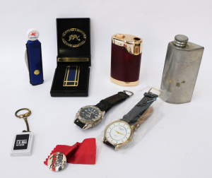 Lot 57 - Group lot mixed items - Franklin mint Mobil Gas Fuel Pump novelty Pocke