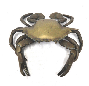 Lot 63 - Vintage Brass Crab Style Inkwell w Articulating Arms