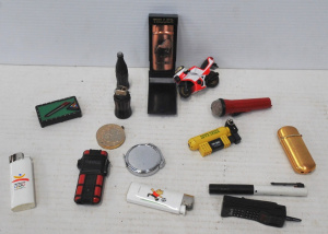 Lot 66 - Lot of Vintage Novelty Cigarette Lighters incl Microphone style Lighter