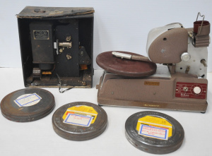Lot 91 - Lot of Film projectors & Film Canisters incl Dukane Micromatic Pro