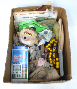 Lot 93 - Box Lot Vintage Childrens Toys, Games & Ephemera - incl Dick Dastar
