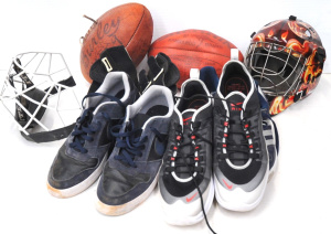 Lot 95 - Box lot - Vintage & Modern Runners, sports gear & other items -