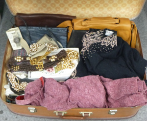 Lot 107 - Box Lot 1980s Ladies Clothing & Accessories - incl Stylish Belts,