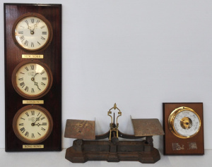 Lot 119 - 3 x pieces - old Brass & cast metal W&T Avery Balance scales t