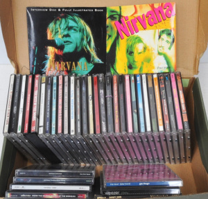 Lot 126 - Box lot of Grunge, Rock & other CDs incl Nirvana Interview w Illus