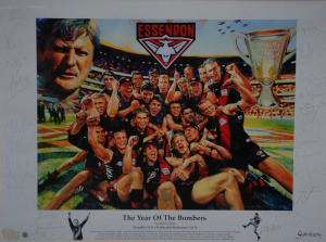 Lot 137 - Large framed Essendon Premiership Presentation - The Year of the Bombe