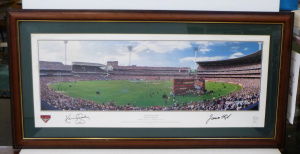 Lot 138 - Framed Ltd Ed Signed Essendon 2000 Grand Final Poster - Signed by Kevi
