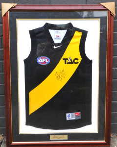 Lot 139 - Framed Richmond Football Club 2003 AFL Jersey signed by Wayne Campbell