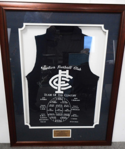 Lot 140 - Large framed Ltd Ed Carlton Football Club Presentation Jumper - CFC Te