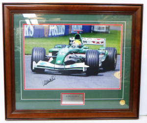 Lot 142 - Framed Ltd Ed signed Mark Webber photograph - Jaguar F1 racing Team Au