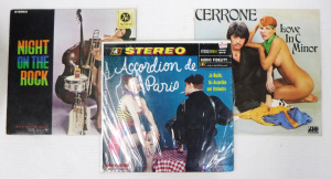 Lot 156 - 3 x Vintage 12 inch Vinyl LP Records w Kitsch Covers - incl 'Night On