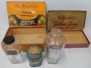 Lot 162 - Group MacRobertsons Packaging items, incl Bottles, Tins and Chocolate