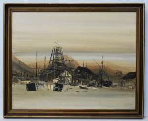 Lot 168 - Neil Savage (1929 - 2000) Large Framed Oil Painting - Broken Hill, 197