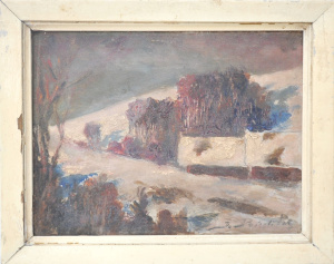 Lot 169 - Julius Prieditis (1921 - 2006) Small framed Oil Painting - Winter Land