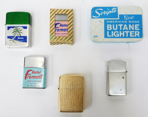 Lot 204 - 6 x Vintage American made Cigarette Lighters - 2 x Storm King incl Flo
