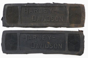 Lot 208 - Pair vintage Rubber Harley Davidson Footboard Mats - approx 8 5x31cm