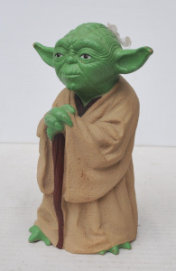 Lot 214 - Vintage 1981 Rubber Star Wars Yoda Figure w Original Hair - Made in Ho