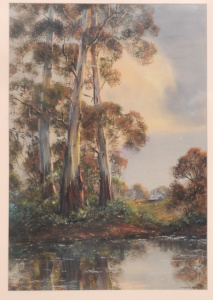 Lot 219 - Lorraine Davies (Active c1970s - 90s) Large Gilt Framed Pastel - River