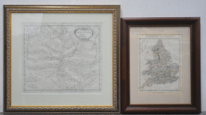 Lot 222 - 2 x Vintage Engraved Maps featuring England and Wales & Huntington