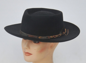 Lot 241 - Vintage Black Felt Mens Akubra Hat - Gymkhana Model, size 57, w origin