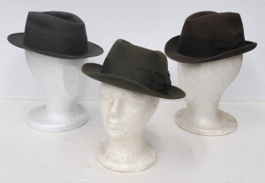 Lot 243 - 3 x Vintage Royal Stetson Size 34 Mens Hats in Green & Greys