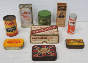 Lot 260 - Lot of Vintage Tins & Packaging incl Ovaltine Tablets Tin, Tobacco