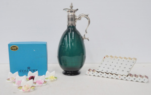 Lot 262 - Group Lot Mixed Vintage Items - incl Late Victorian Claret Jug, Coalpo