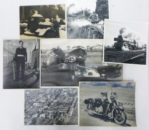 Lot 265 - Group Lot Vintage B&W Photographs - incl Matchless Motorbike w Vic