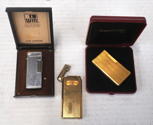 Lot 272 - 3 x Vintage Cigarette Gas Lighters incl Flamiare Cigarette Lighter in