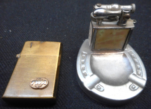Lot 289 - 2 x vintage miniature Japanese Cigarette Lighters, incl Kupper TWA Zip